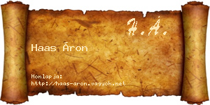 Haas Áron névjegykártya